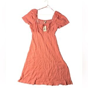 A New Day Women's Coral and White Polka Dot Midi Dress